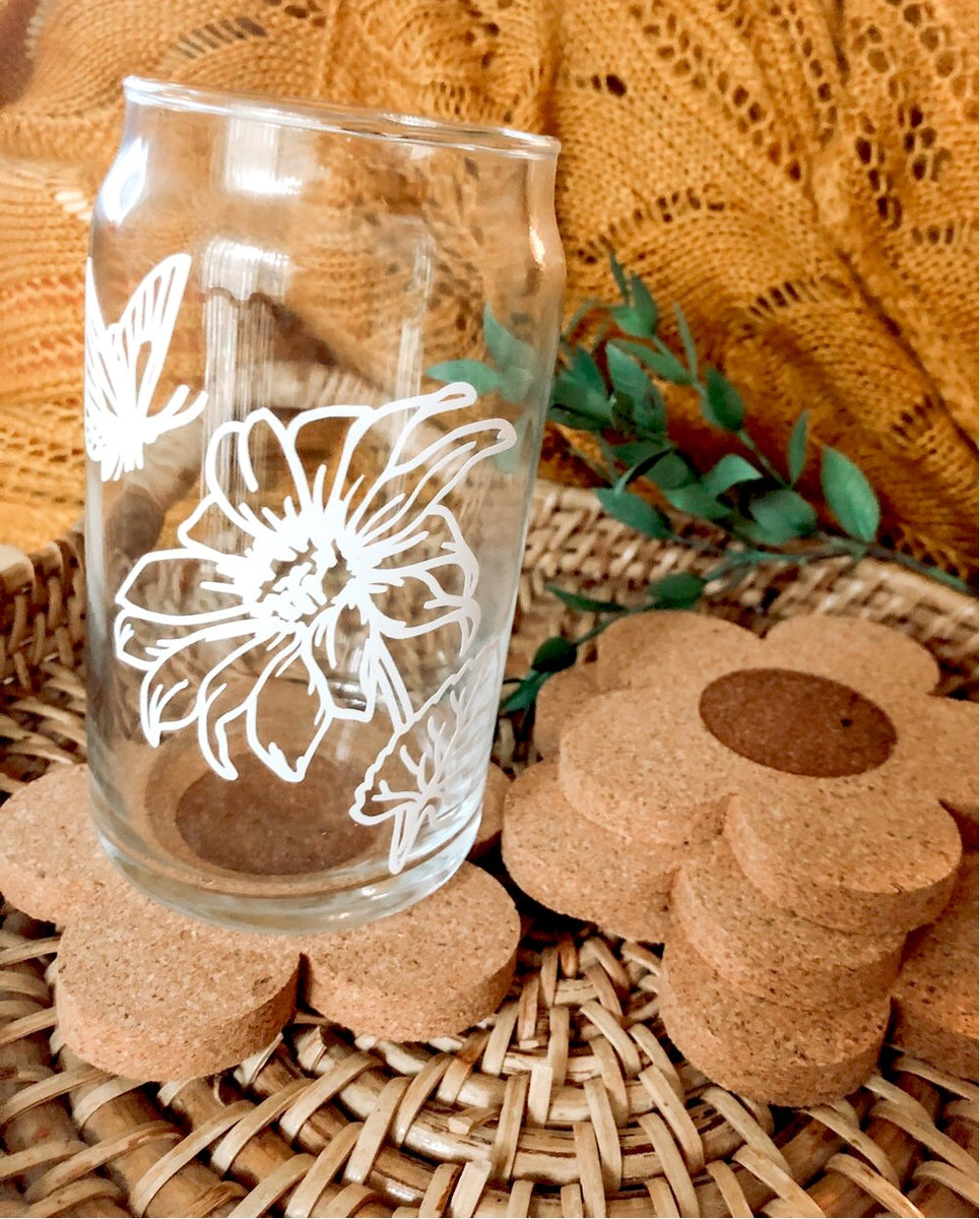 Floral Cork Coaster for Glass (Comes with 1 coaster) – AbelinaShop