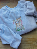 ADORABLE DEER AND BUTTERFLIES COTTAGE CORE EMRBOIDERED SWEATER