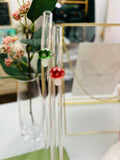 “MANIFEST IT” Dishwasher Safe 15oz Square Glass Set With Flower Coaster