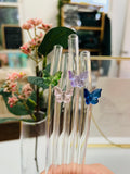 “STAND STILL” Dishwasher Safe 15oz Square Glass BUNDLE Set with Flower Coaster