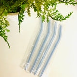 Light Blue Glass Straw for 16 oz Glass