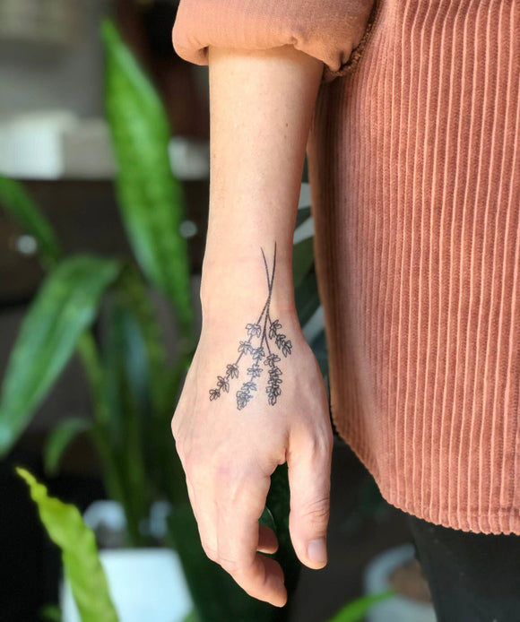 Lavender Twigs Temporary Tattoo
