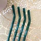 Teal Glass Straw for 16 oz Glass